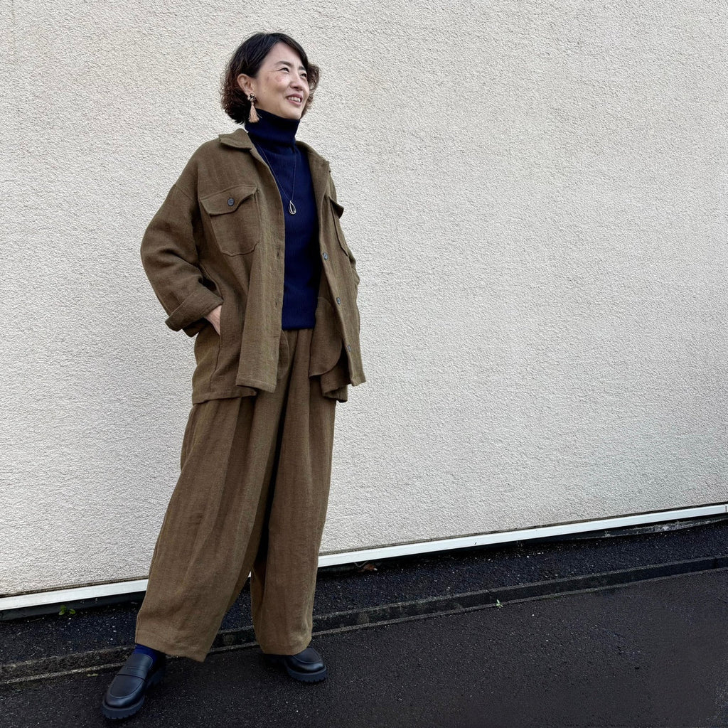冬でもあたたか この冬はリネンウールのセットアップで決まり!