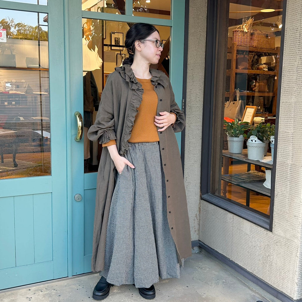 秋の華やか ダブルフリルワンピース