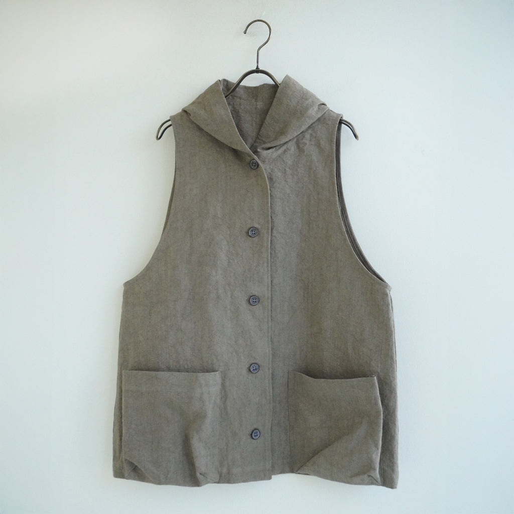 リネン和紙フードベスト ｜Sympa/サンパ