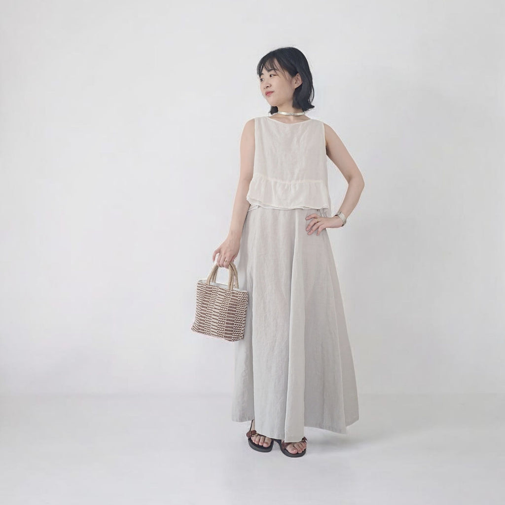 パネルスカート（50リネン） ｜Sympa/サンパ