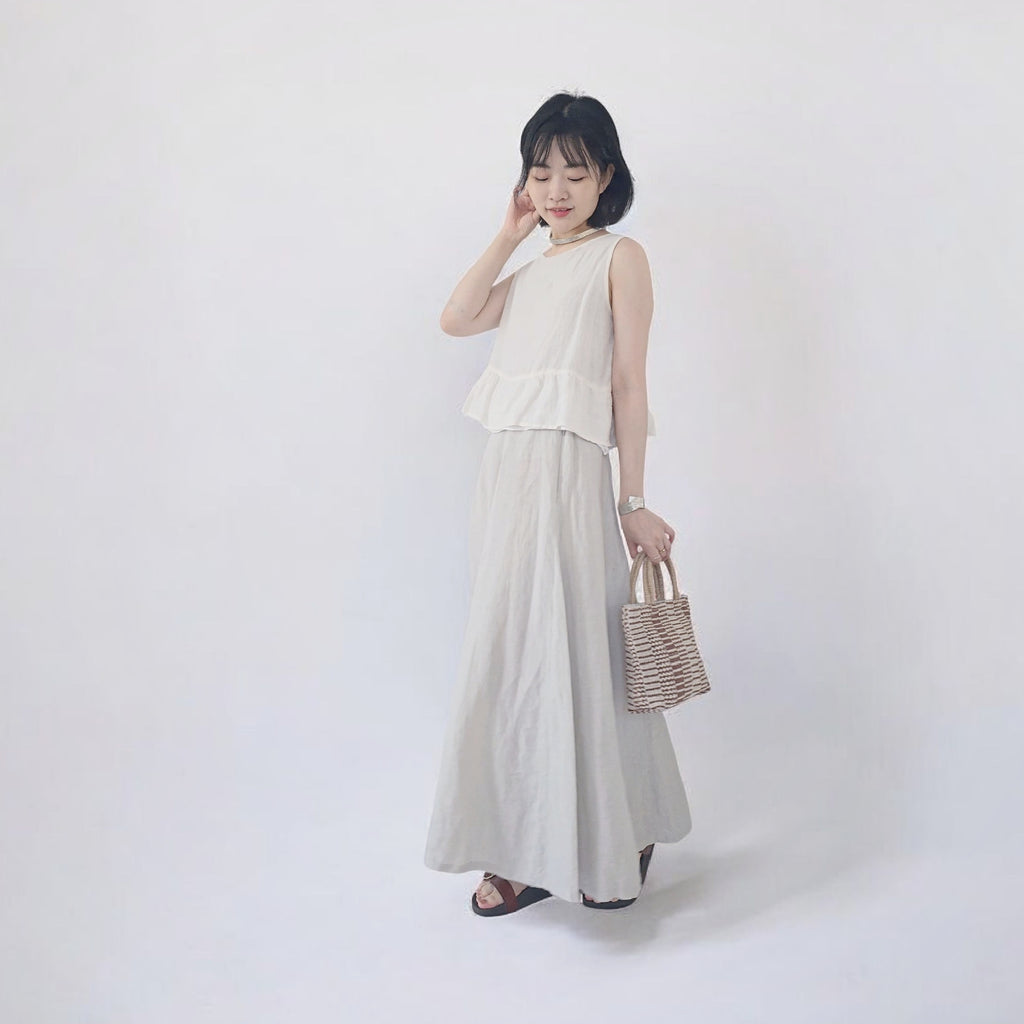 パネルスカート（50リネン） ｜Sympa/サンパ