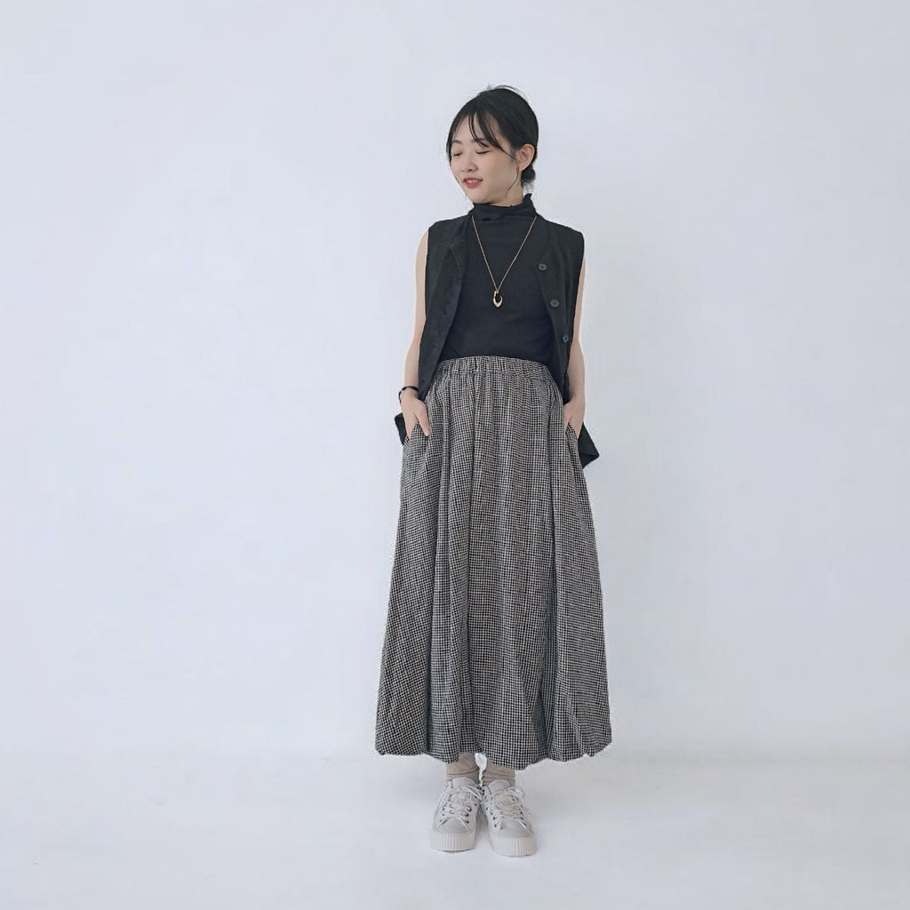 ギンガムバルーンスカート