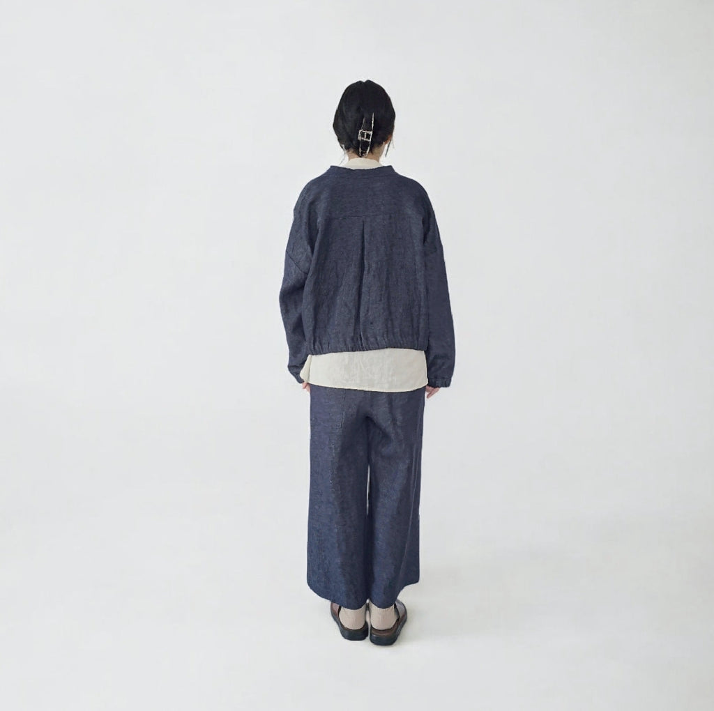 リネンデニムフリルジャケット