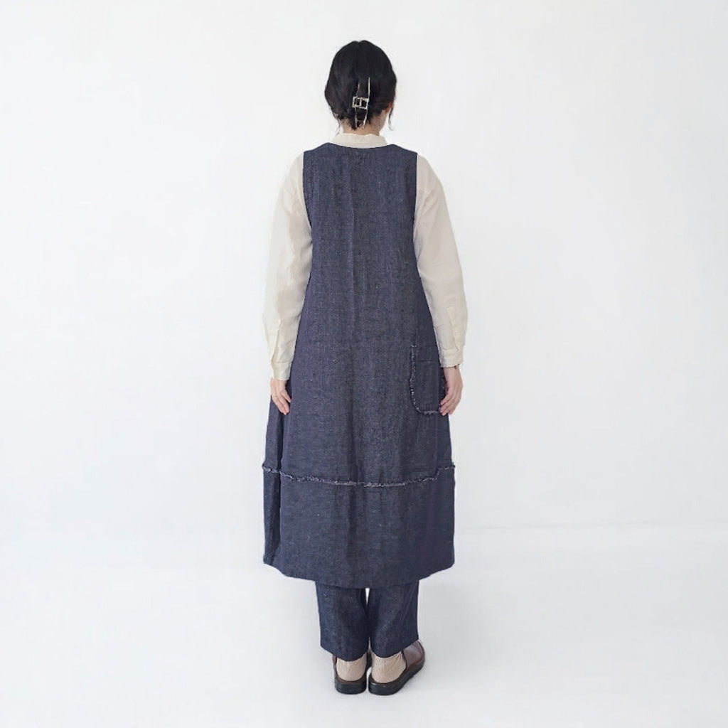 リネンデニム　ジャンパースカート