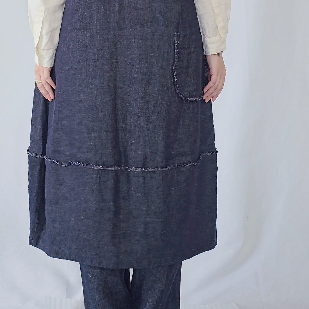 リネンデニム　ジャンパースカート