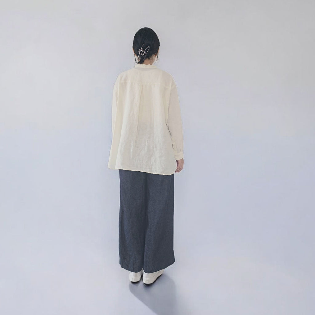 リネンデニムストレートパンツ