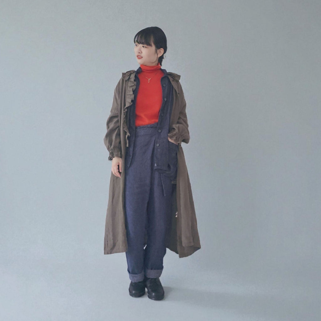 リネン　ダブルフリルワンピース