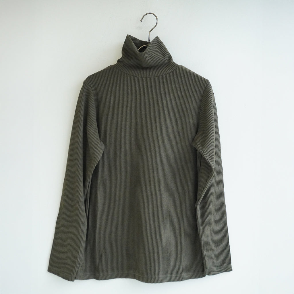 《NEW》リブニットハイネック （新色３色追加） カーキ ｜Sympa/サンパ