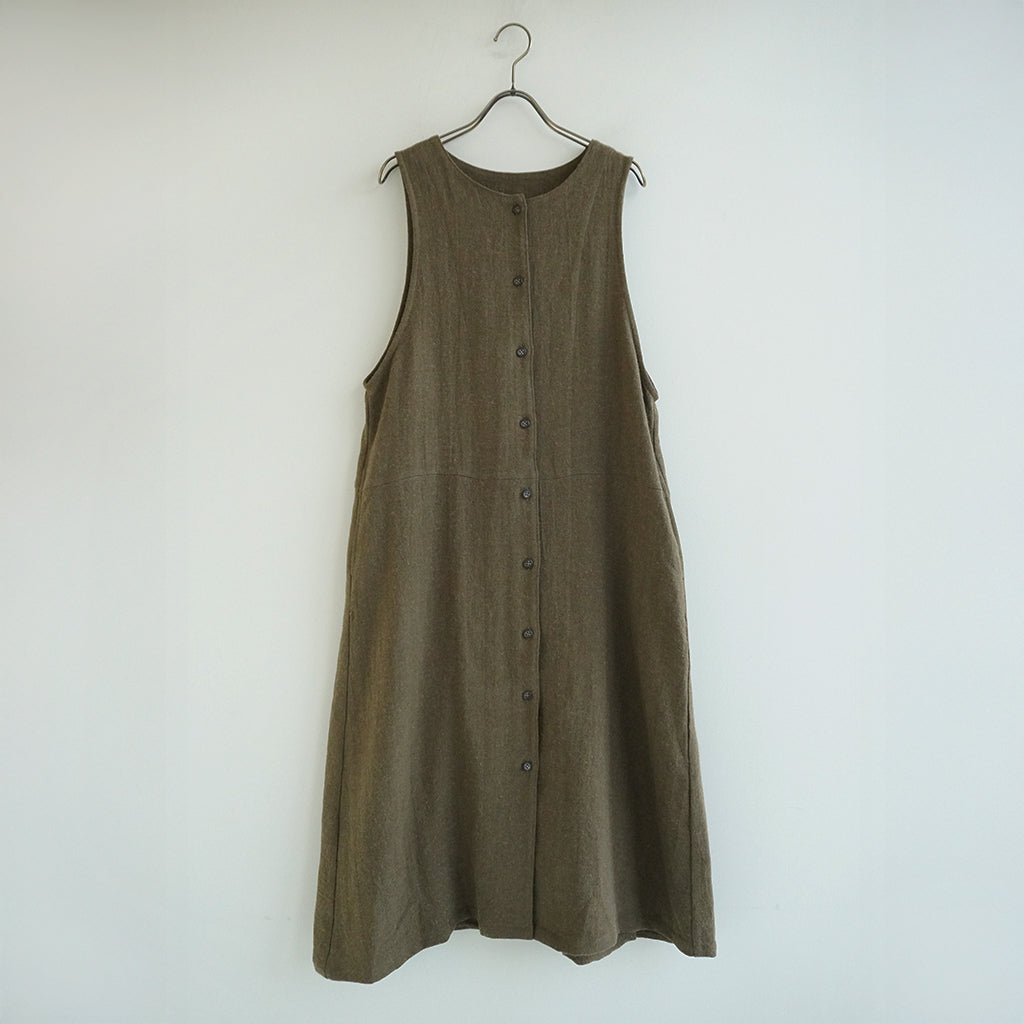 《NEW》リネンウールジャンパースカート カーキ ｜Sympa/サンパ