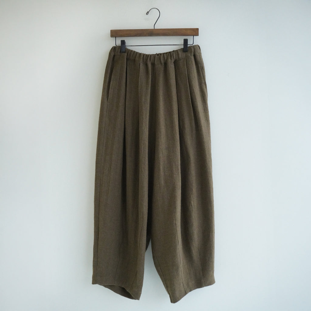 《NEW》リネンウールタックパンツ カーキ ｜Sympa/サンパ