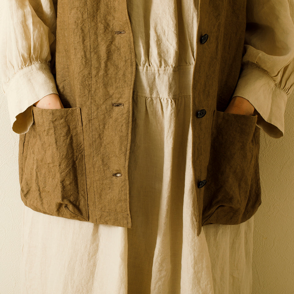 リネン和紙フードベスト ｜Sympa/サンパ