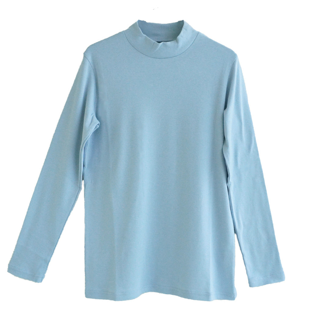 ハイネックTシャツ（ふわふわコットン） ブルー ｜Sympa/サンパ