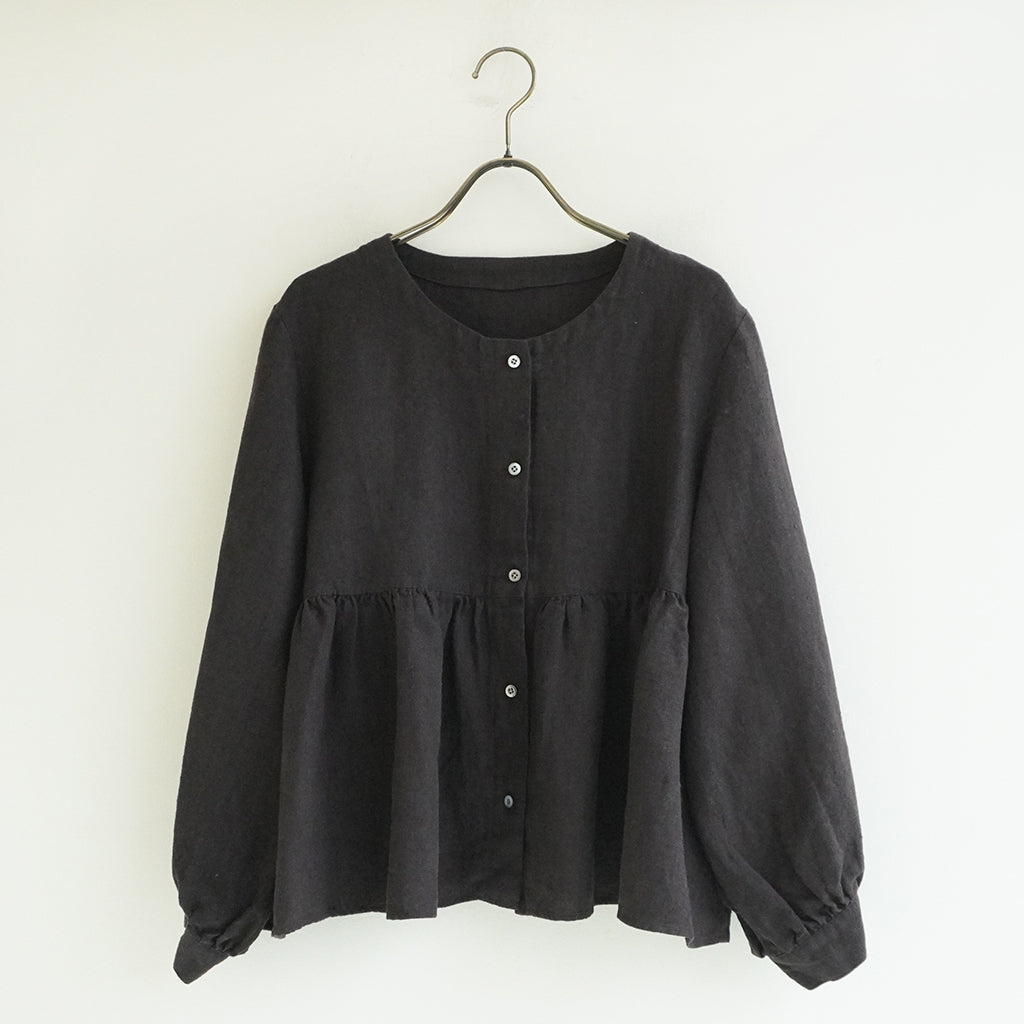 《NEW》ギャザーブラウス こげ茶 ｜Sympa/サンパ